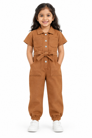 Cotton Utility Jumpsuit Chocolate Cover