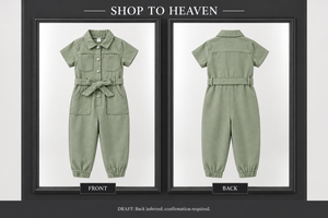 Cotton Utility Jumpsuit Light Green Frame Draft