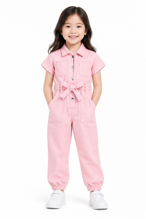 Cotton Utility Jumpsuit Pink Cover