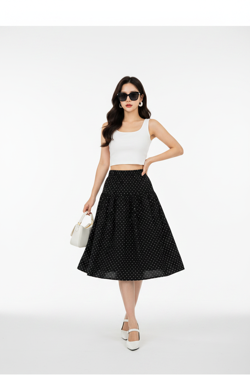 Cover – Polka Dot Midi Skirt