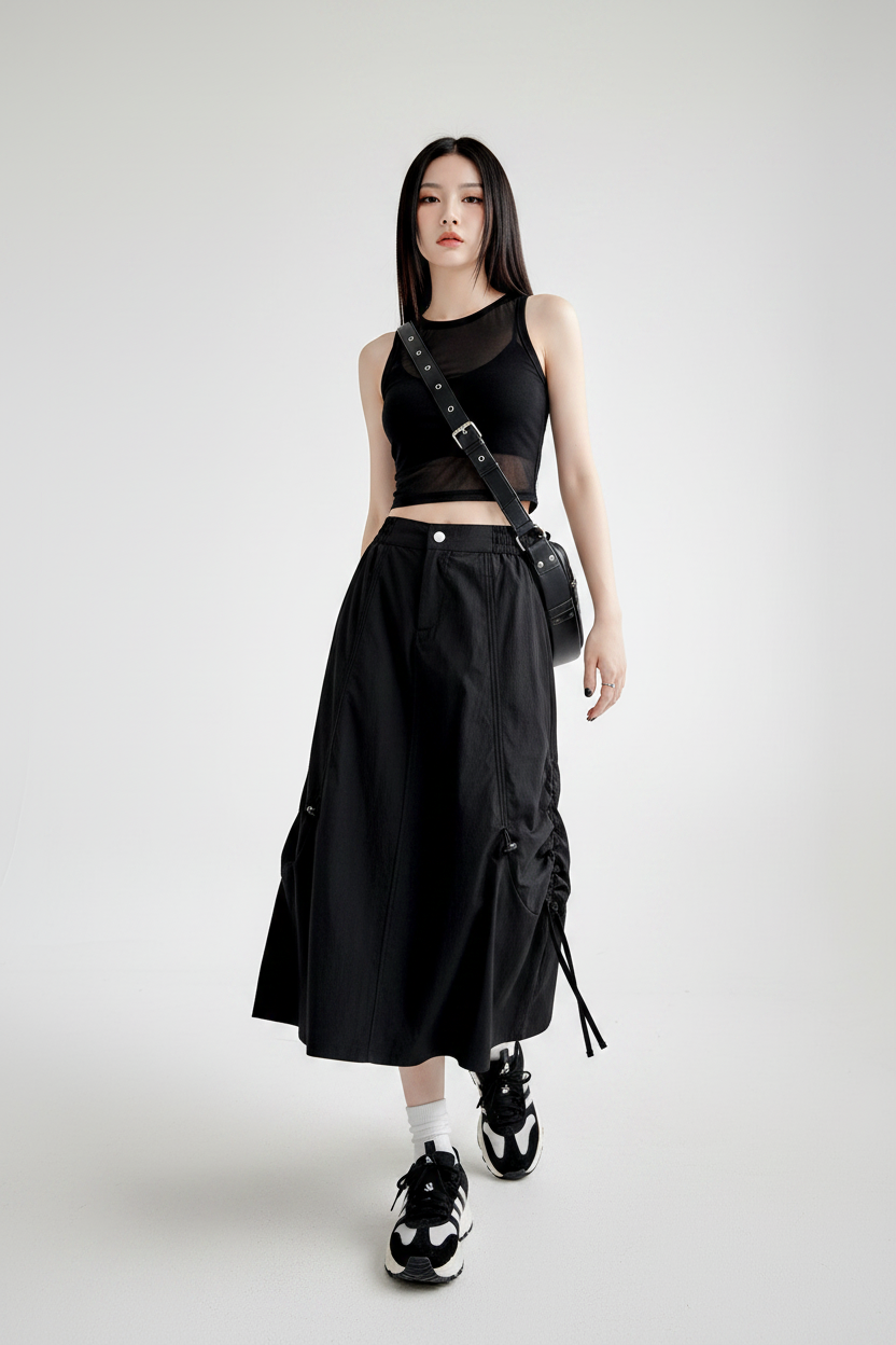 Cover – Utility Cargo Midi Skirt