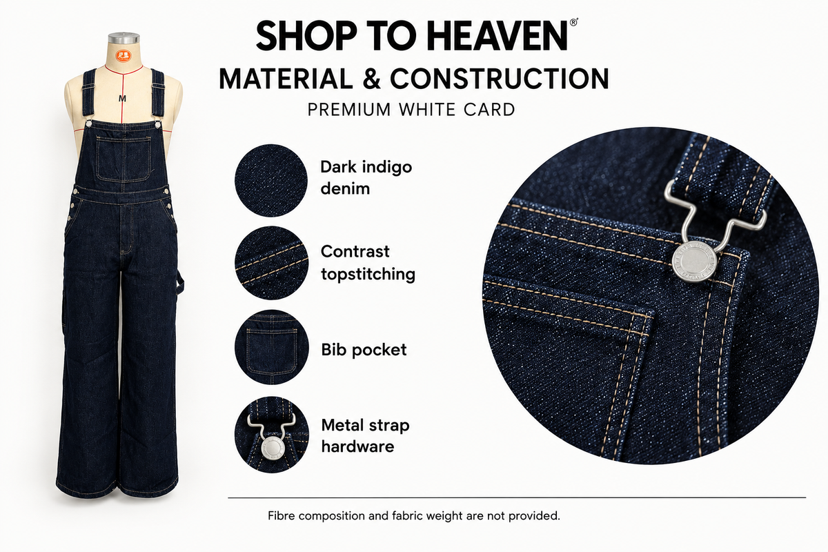 Dark Indigo Overalls Material Information