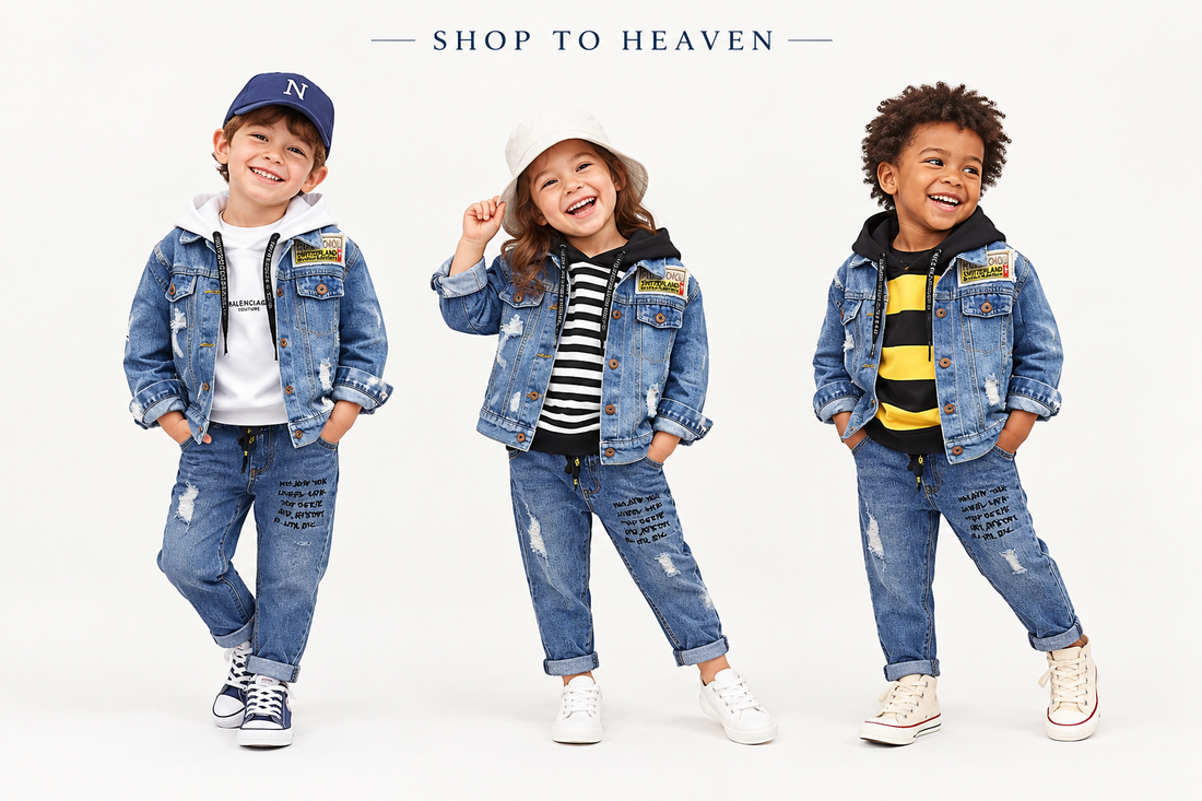 Kids’ Denim Jacket, Top & Jeans 3-Piece Set for Boys & Girls