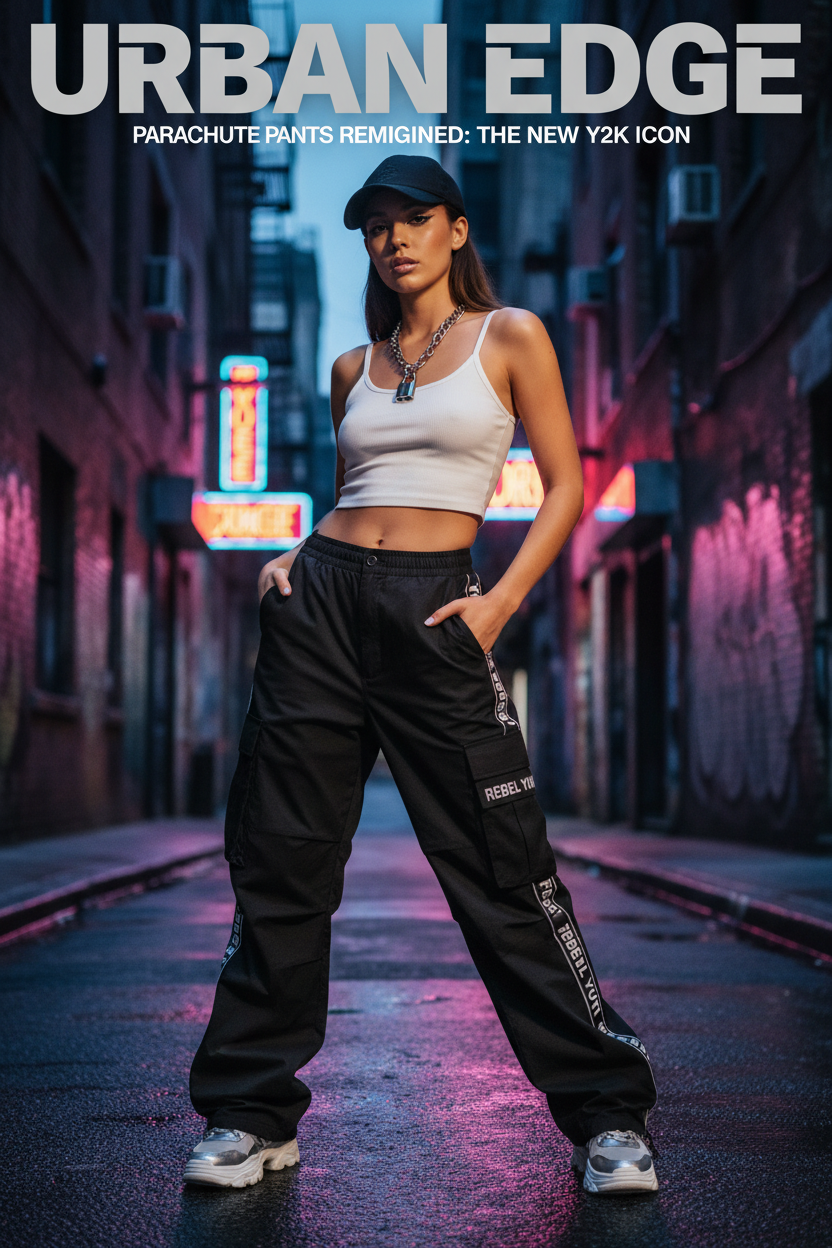 Editorial – Cargo Parachute Pants