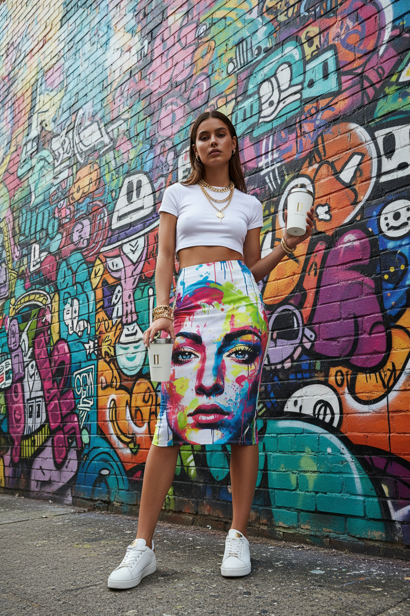 Editorial – Graffiti Pencil Skirt