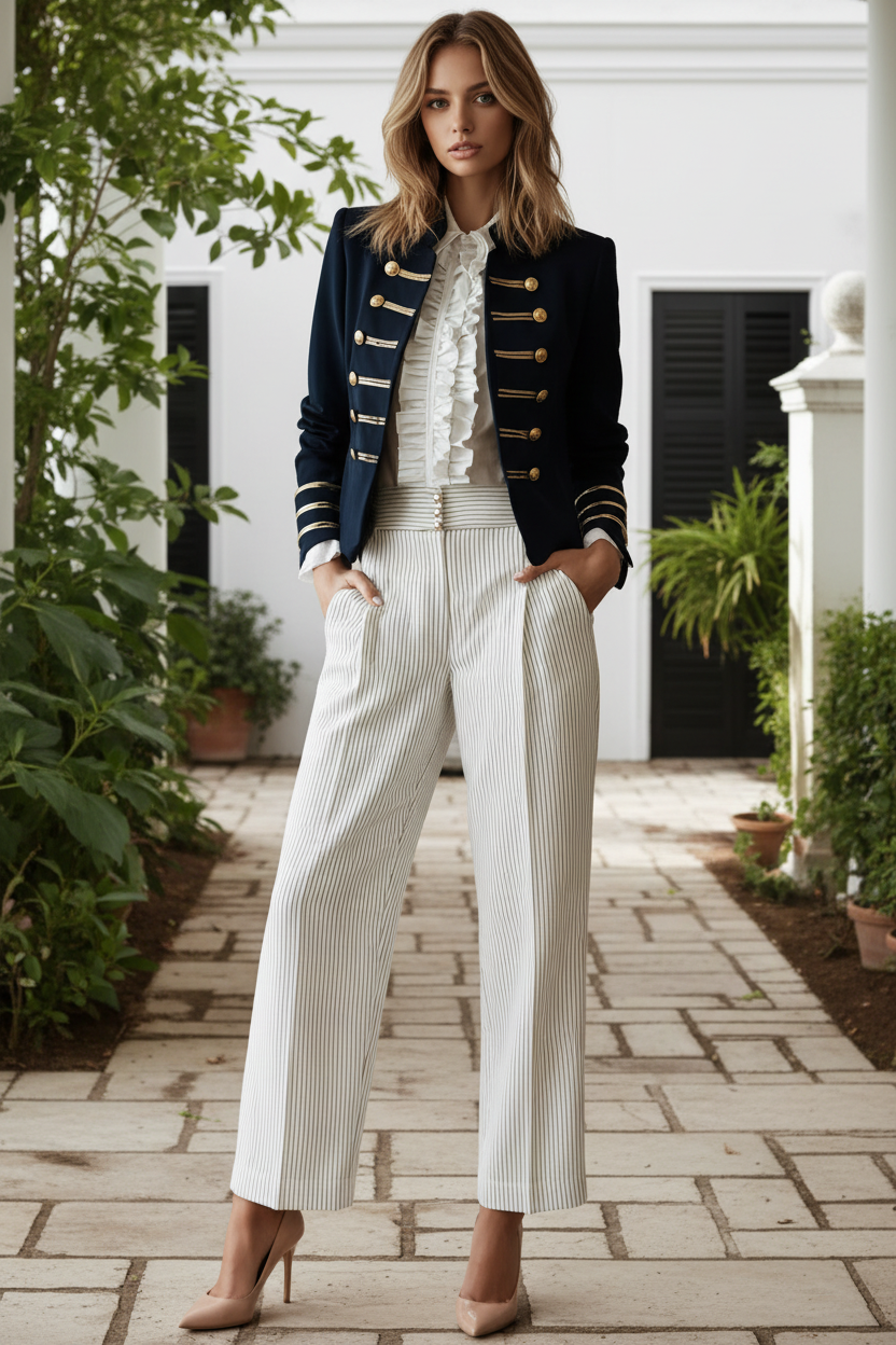 Editorial – Navy Military Blazer