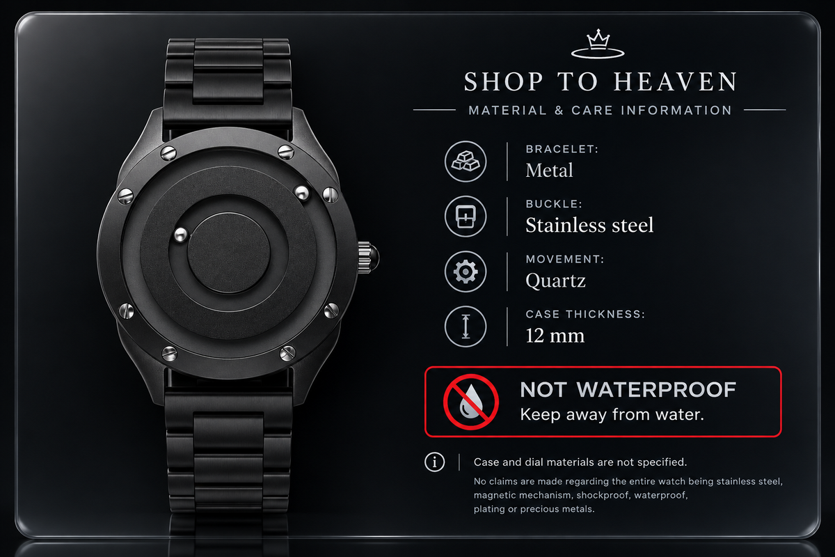 EUTOUR Watch Material and Care
