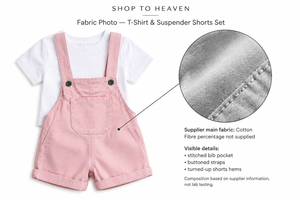 Fabric Photo — T-Shirt & Suspender Shorts Set