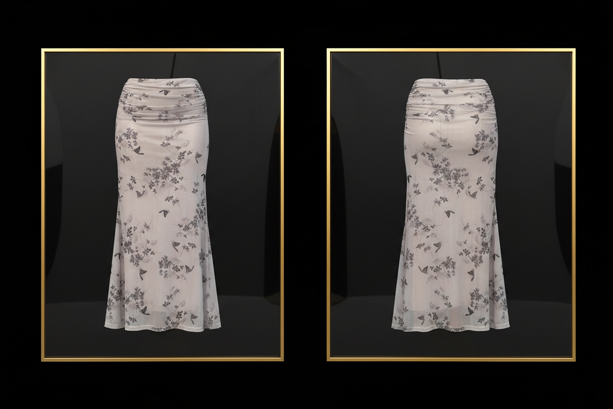 Frame – Floral Mesh Maxi Skirt