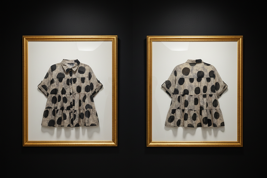 Frame – Ink Wash Polka Dot Blouse