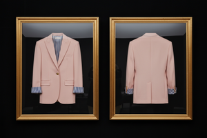Frame – Pink Striped Cuff Blazer