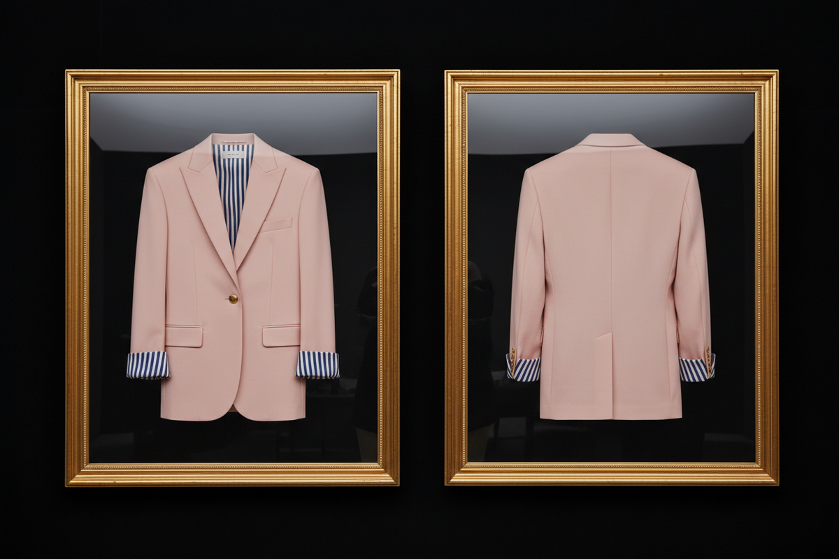 Frame – Pink Striped Cuff Blazer