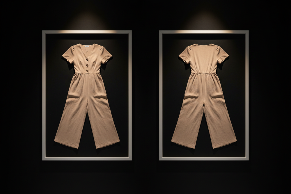 Puff Sleeve V-Neck Wide-Leg Jumpsuit