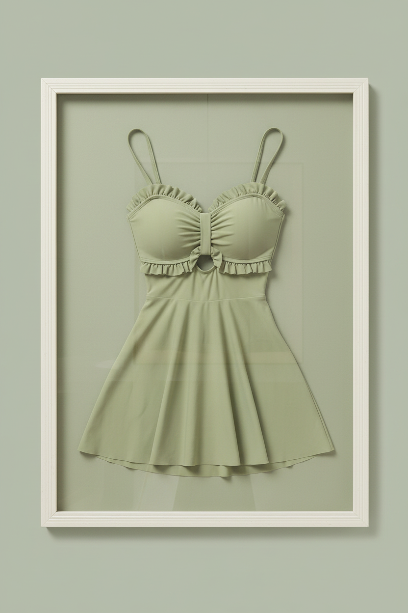Green Swimsuit Framed