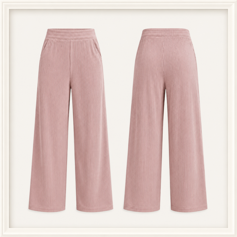 High Waist Loose Wide Leg Pants — front and back product views