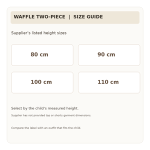 Supplier height size labels 80, 90, 100 and 110 cm