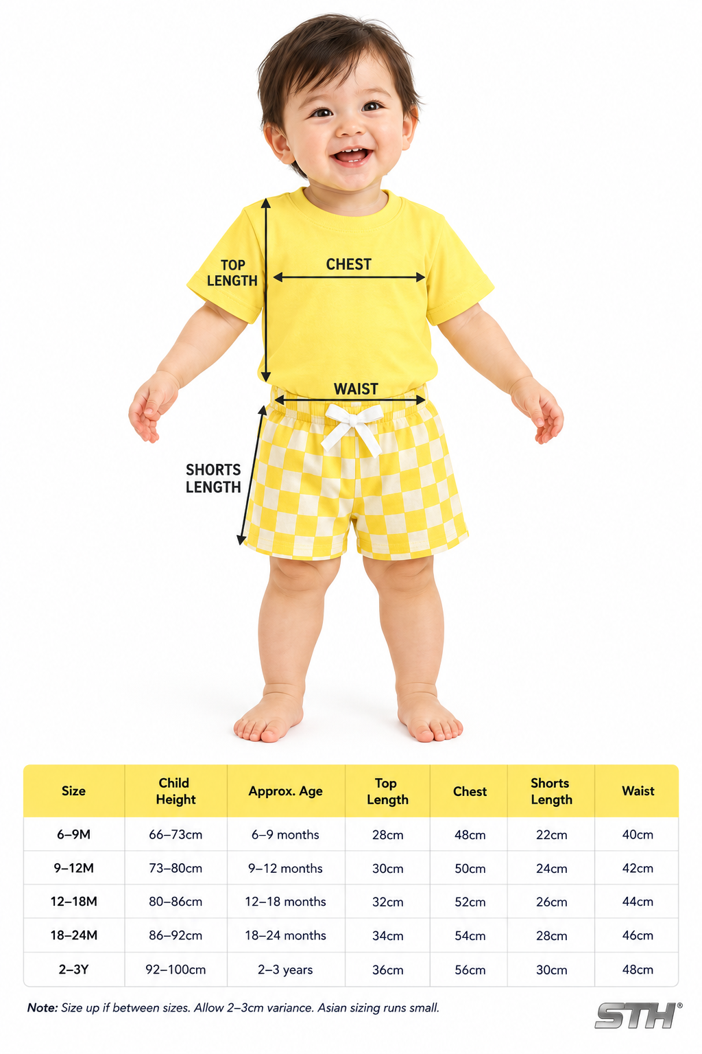 Korean Baby Set Size Guide