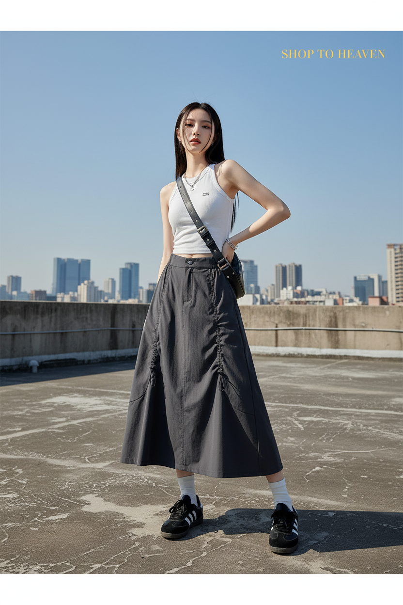 Lifestyle – Utility Cargo Midi Skirt