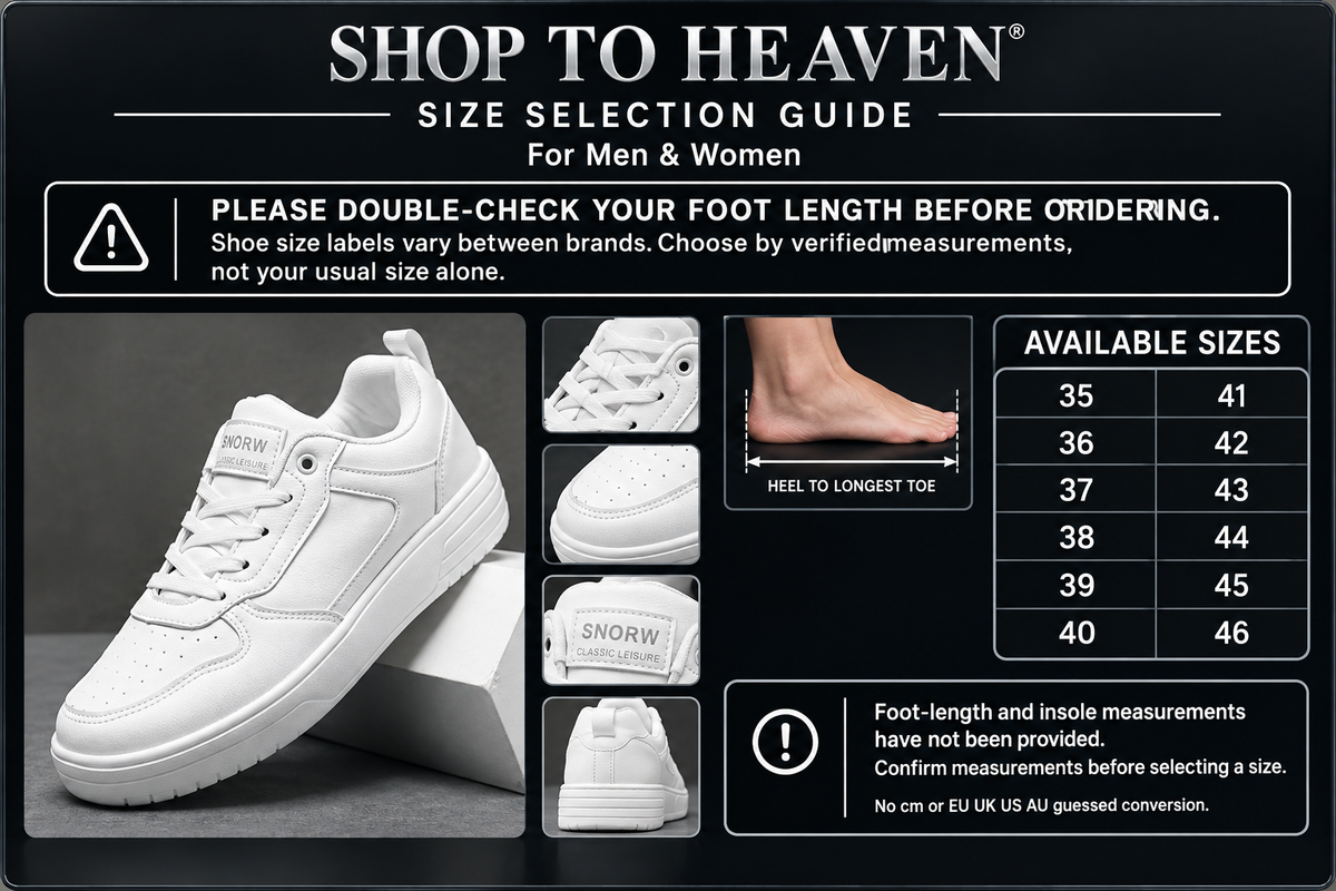 Low-Top Sneakers Size Selection Guide