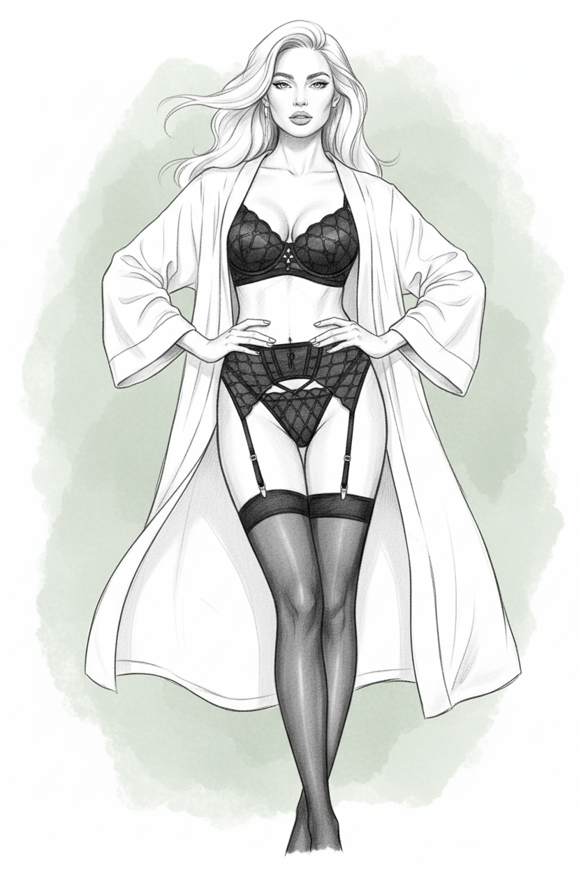 Mesh Detail Intimate Set - Sketch Cover