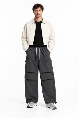 Nylon Cargo Pants Dark Gray