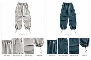 Nylon Cargo Pants Detail Frame