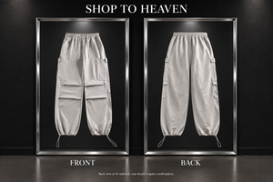 Nylon Cargo Pants Front and Illustrative Back Frame