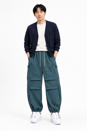 Nylon Cargo Pants Lake Blue