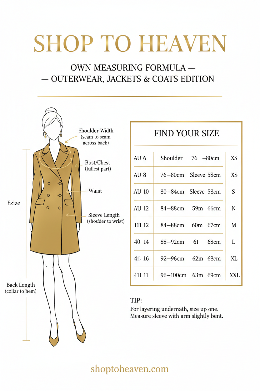 Outerwear Jackets Coats Size Guide