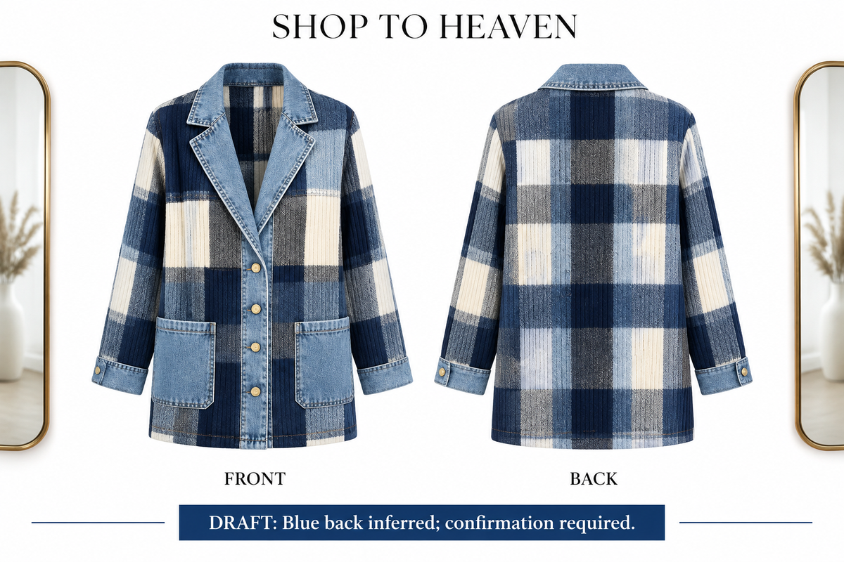 Plaid Cardigan Blue Frame Draft