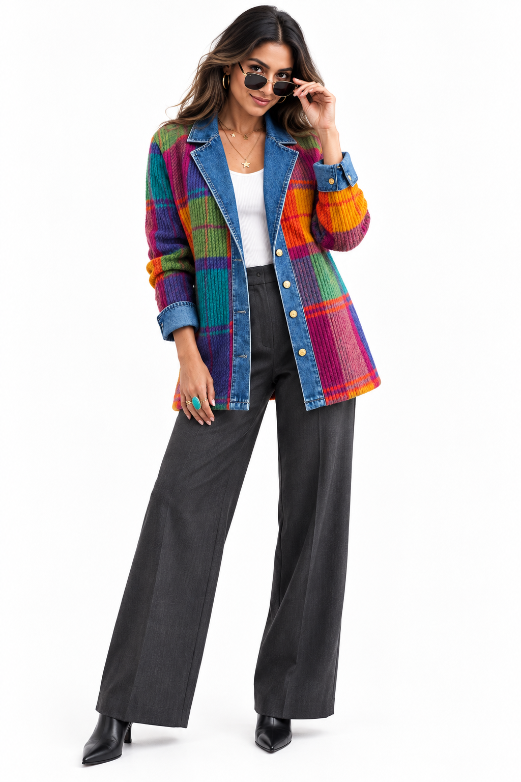Plaid Cardigan Multicolor Cover