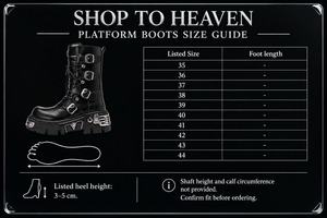 Platform Boots Size-Check Guide