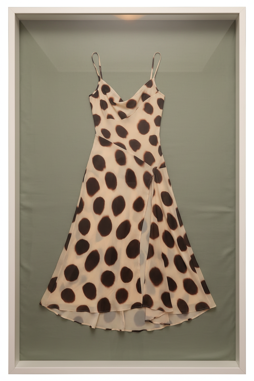 Polka Dot Slip Dress Framed