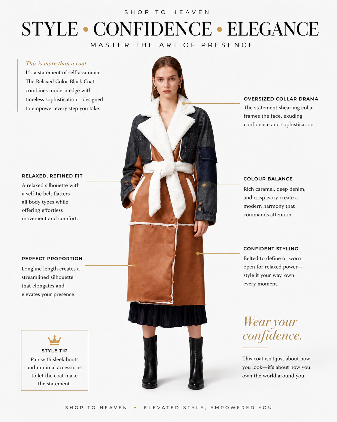 Shop To Heaven Relaxed Color-Block Coat fashion confidence guide
