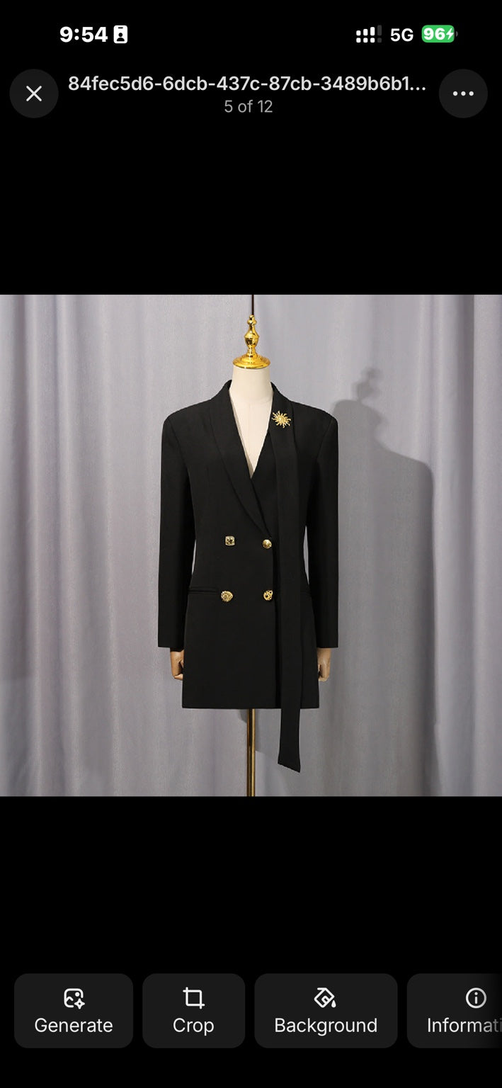 Sheer Sleeve Double-Breasted Blazer Dress original product reference - Shop To Heaven