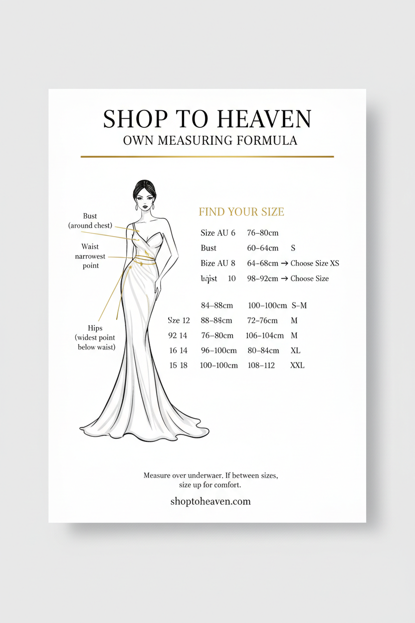 SHOP TO HEAVEN - OWN MEASURING FORMULA Size Guide