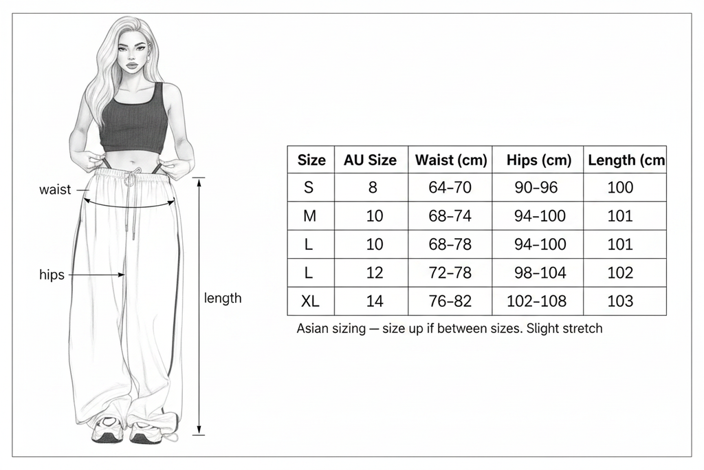 Size Guide – Lace-Up Trousers