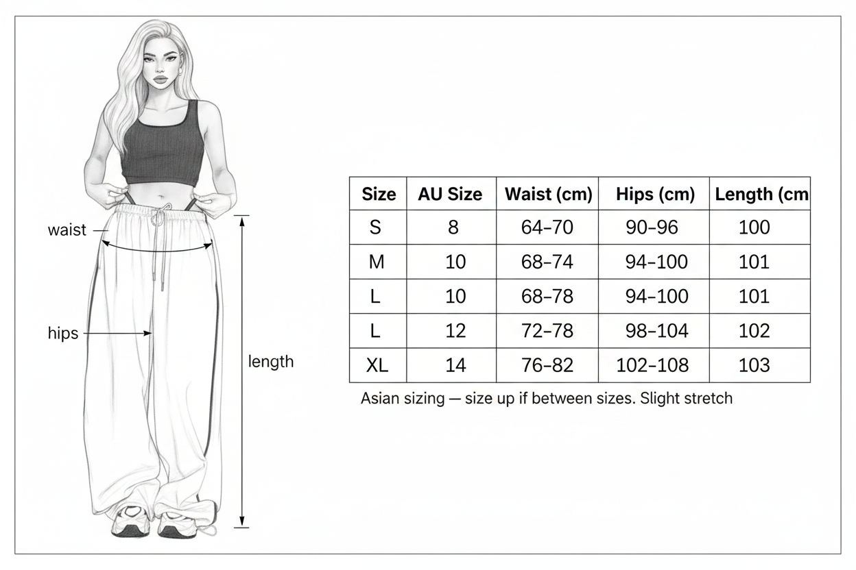 Size Guide – Lace-Up Trousers