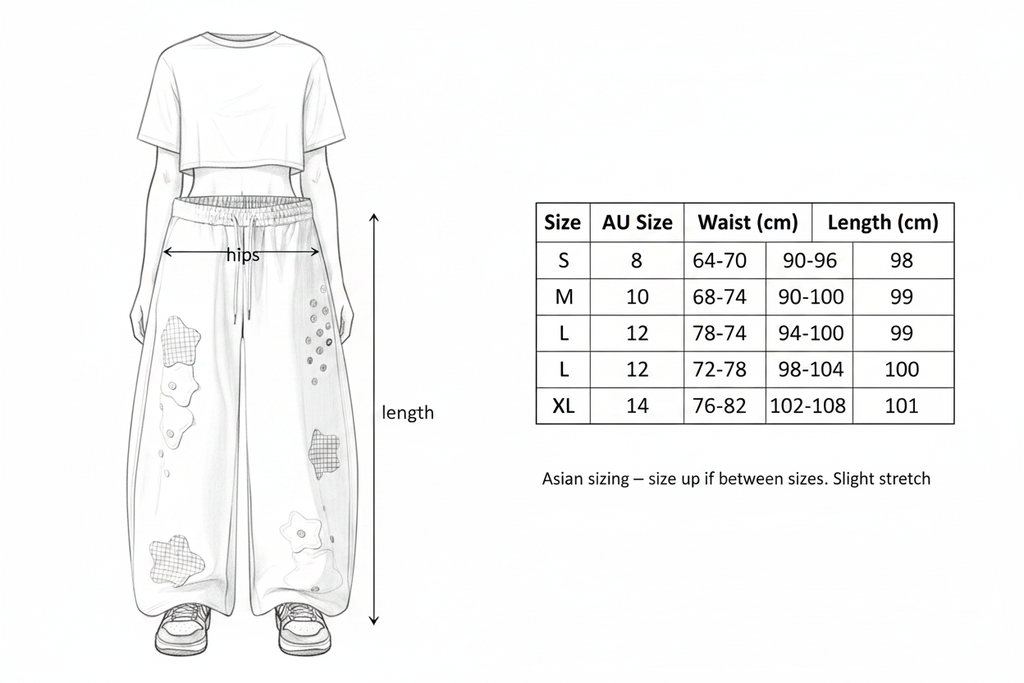Size Guide – Patchwork Sweatpants