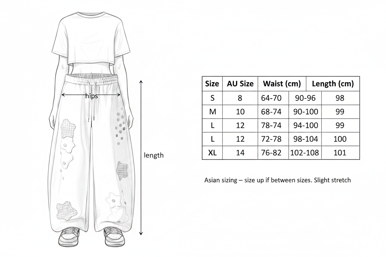 Size Guide – Patchwork Sweatpants