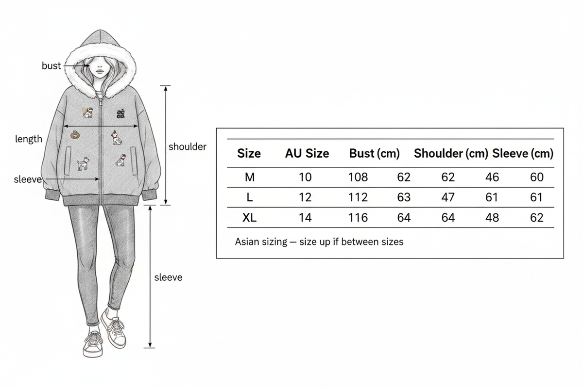 Size Guide – Puppy Hoodie