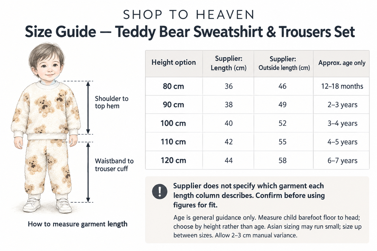 Size Guide — Teddy Bear Set