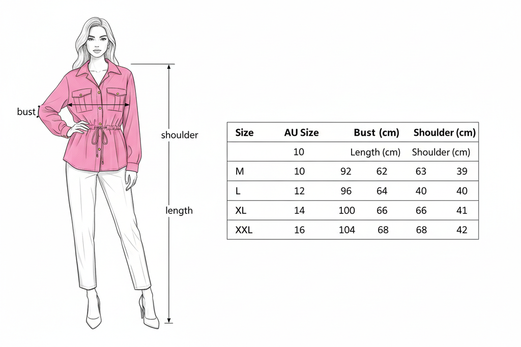 Size Guide – Utility Drawstring Blouse