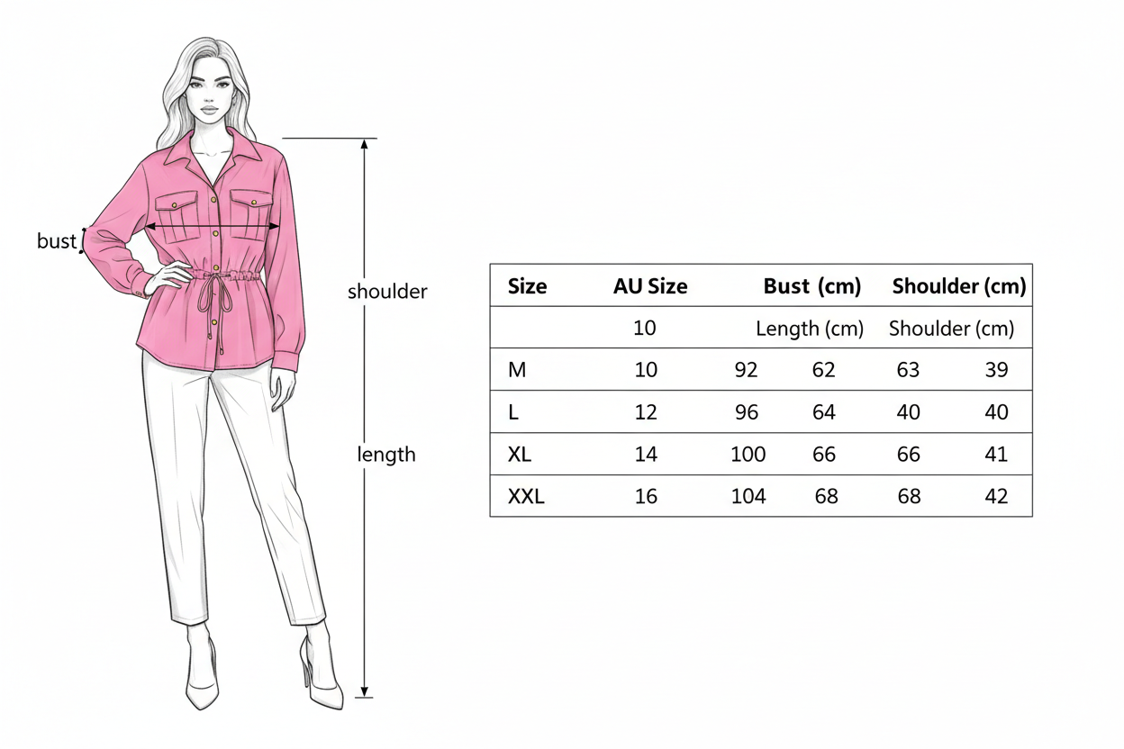 Size Guide – Utility Drawstring Blouse