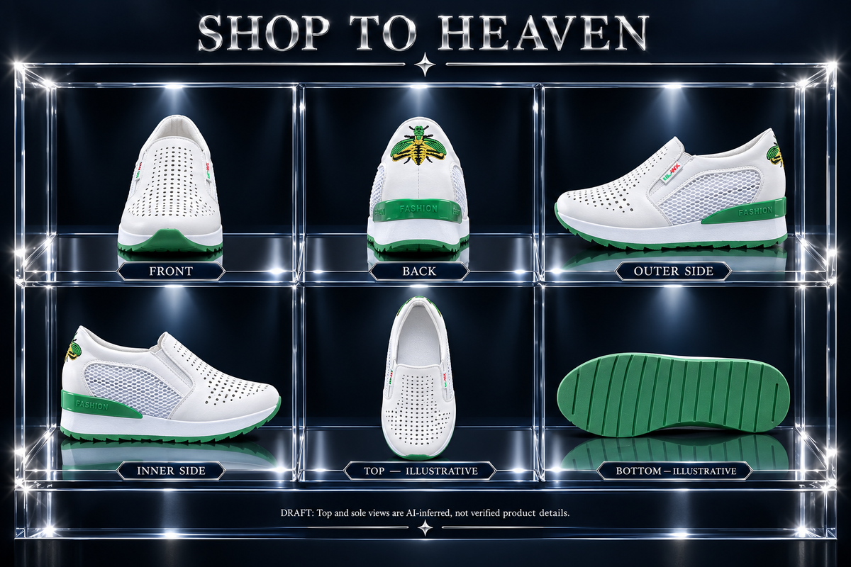 Slip-On Wedge Shoes Six-View Draft