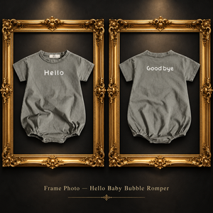 Front and back frame — Hello Short-Sleeve Baby Bubble Romper | 66–100 cm