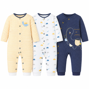 pack dinosaur — Three-Piece Cotton Baby Romper Set | 0–18 months