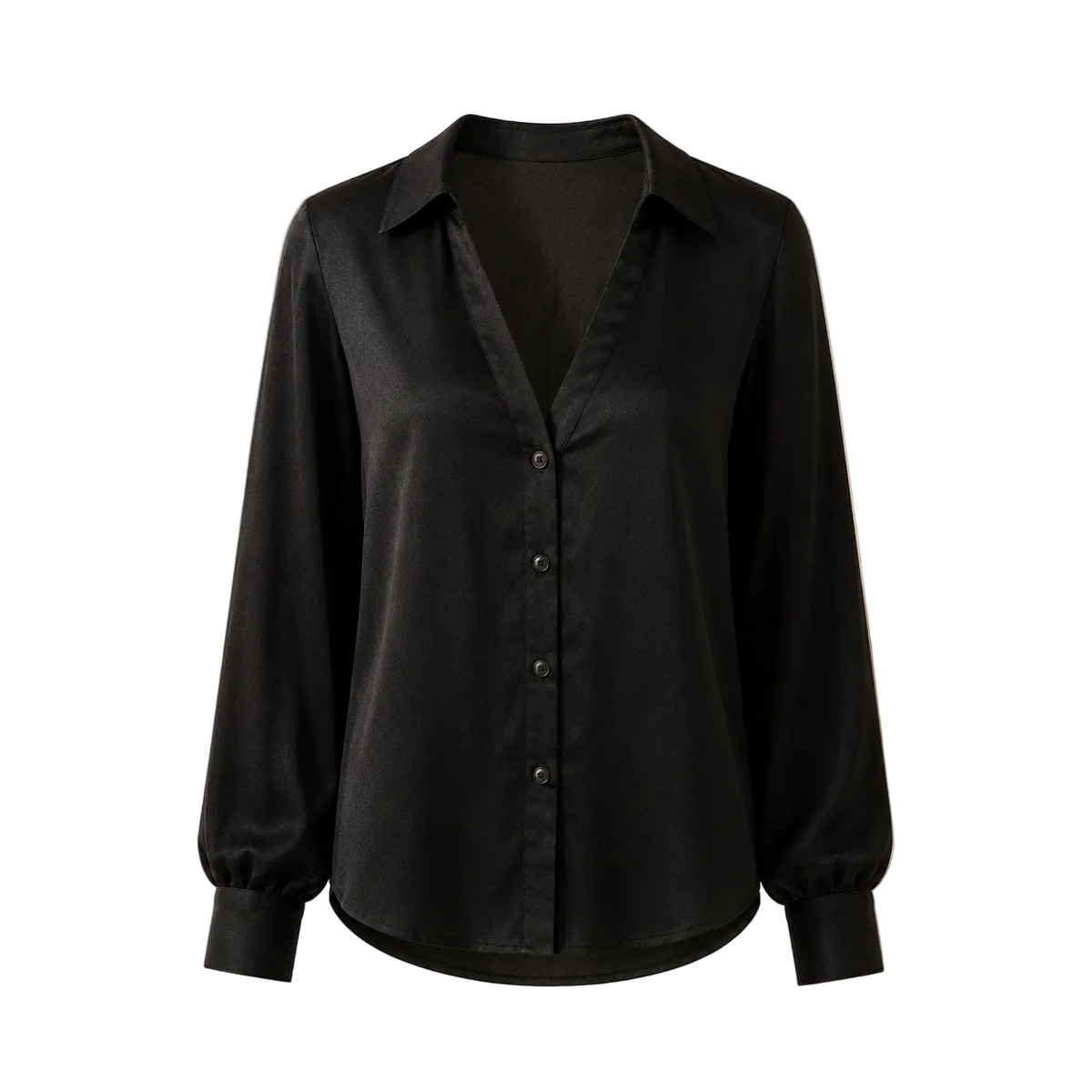 Women's Black V-Neck Shirt — Relaxed Everyday Top