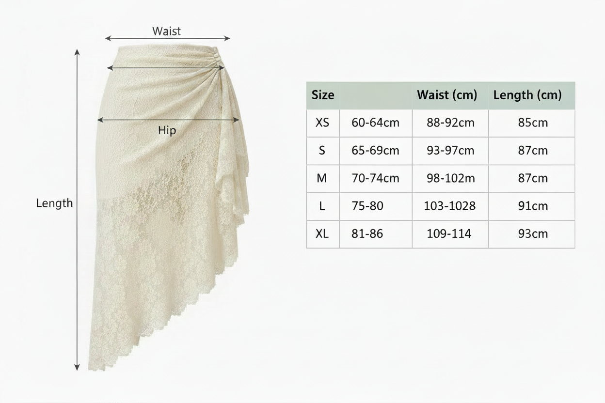 Vintage Lace Asymmetrical Skirt