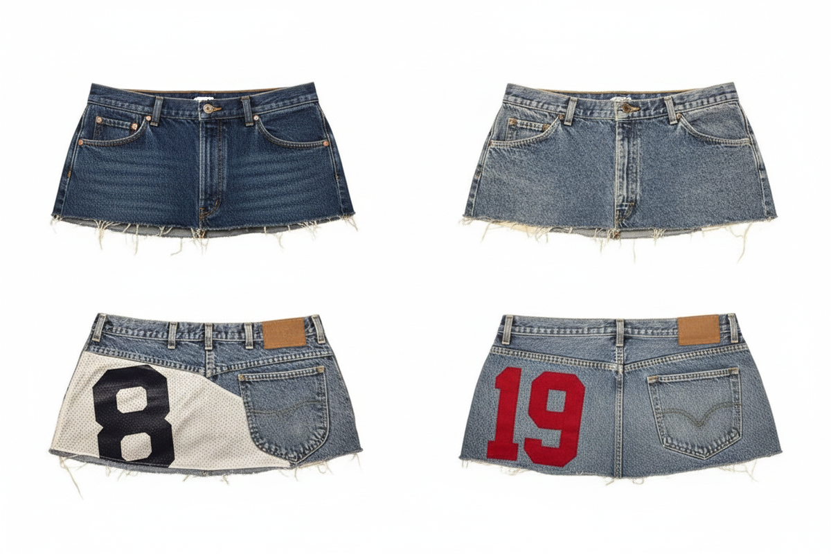Style Grid – Denim Patchwork Mini Skirt
